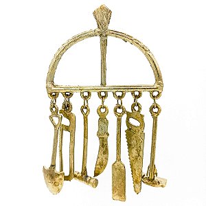 Mini Axofá Dourado 10CM Ferramenta P/ Assentamento De Oxossi