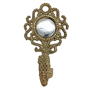 Mini Espelho Abebe Dourado Pingente P/ Guias E Assentamentos