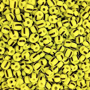 Pacote 500G Conta De Missanga Leitosa Amarelo/Preto