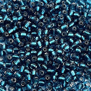 Miçanga Pacote 500g Conta de Missanga Cristalizada Azul Petróleo