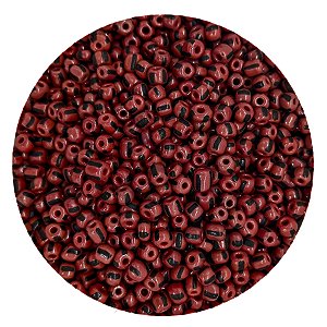 Pacote 100G Conta De Missanga Leitosa Vermelho/Preto