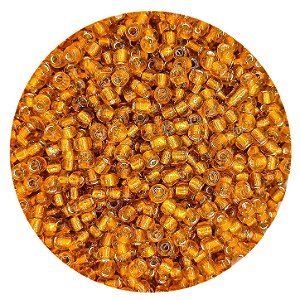 Miçanga Pacote 100g Conta de Missanga Cristalizada Laranja Claro