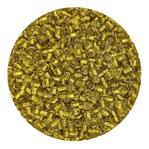 Pacote 100G Conta De Missanga Transparente Dourado