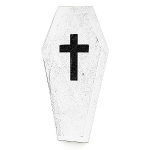 Mini Caixão Branco Com Cruz Para Ritual