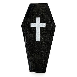Mini Caixão Preto Com Cruz Para Ritual