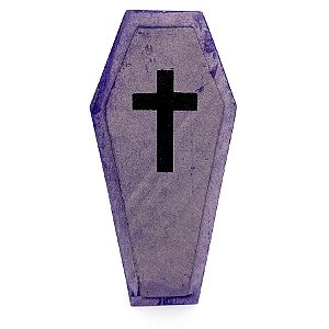 Mini Caixão Roxo Com Cruz Para Ritual