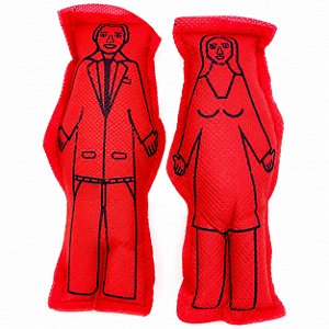 Dupla Casal Homem/Mulher Vermelho Boneco de Pano 14cm Vodu Magia Voodoo Ritual Quimbanda Bruxaria Umbanda