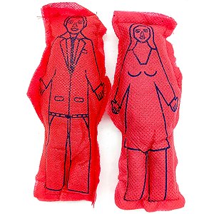 Boneco De Vodu Vermelho Casal Vudu Homem E Mulher Para Magia