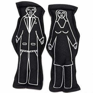 Dupla Casal Homem/Mulher Preto Boneco de Pano 14cm Vodu Magia Voodoo Ritual Quimbanda Bruxaria Umbanda