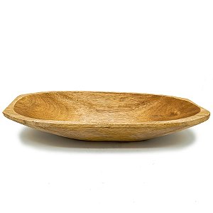 Gamela Tigela De Madeira Oval Grande P/ Oferendas