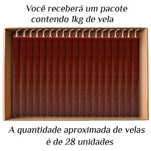 KIT 28 Velas Palito De Parafina 1Kg Marrom