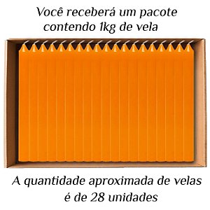 KIT 28 Velas Palito De Parafina 1Kg Laranja