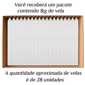 KIT 28 Velas Palito De Parafina 1Kg Branco