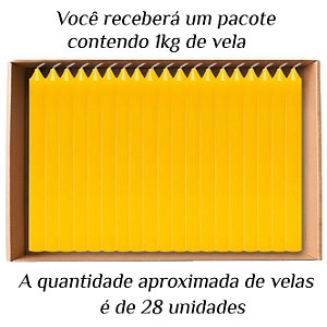 KIT 28 Velas Palito De Parafina 1Kg Amarelo