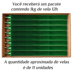 KIT 11 Velas Grande 12H De Parafina 1Kg Verde
