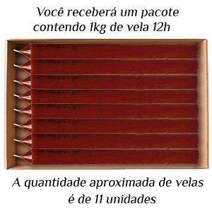 KIT 11 Velas Grande 12H De Parafina 1Kg Marrom