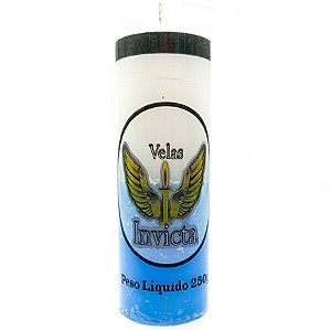 Vela De 7 Dias 50Mm Parafina Branca/Azul Unidade Invicta