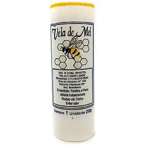 Vela De 7 Dias 55Mm Aromatizada Mel Parafina Branca Unidade Invicta