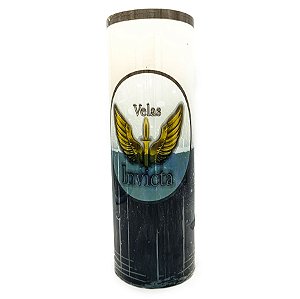 Vela Devocional 21 Dias Parafina Branca/Preta Unidade Invicta