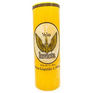 Vela Devocional 21 Dias Parafina Amarela Unidade Invicta