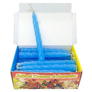 Vela Pequena Especial Cosme E Damião Azul