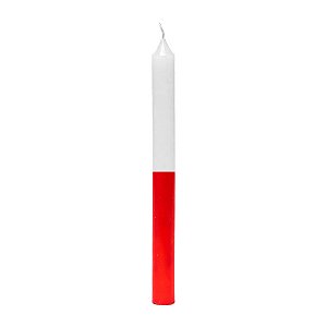Vela Grande 12H De Parafina Unidade Branco/Vermelho