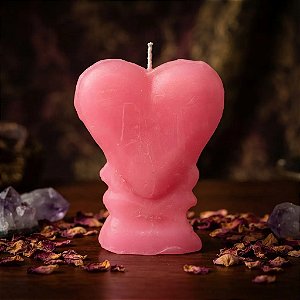 Vela De Magia Coração Rosa