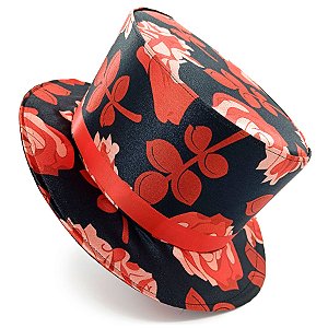 Chapéu Cartola Alta Pombagira Em Cetim Florido
