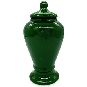 Quartinha Média De Louça Porcelana Sem Asa 14Cm Lisa Verde