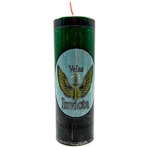 Vela De 7 Dias 50Mm Parafina Verde/Preta Unidade Invicta