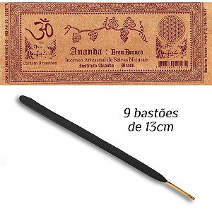 Incenso Natural Ananda Breu Branco Rolo Tubo C/ 9Un Varetas