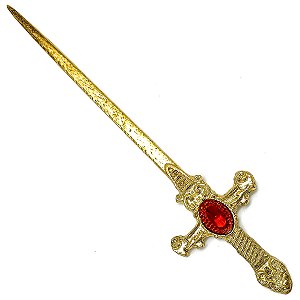 Mini Espada Punhal Dourado Cigano Longo C/ Cristal P/ Assentamento