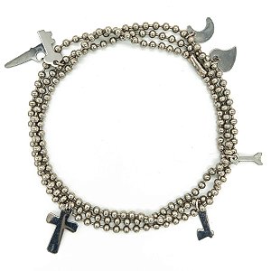 Guia De Aço Inox Sete 7 Linhas Umbanda Bolinha 3Mm