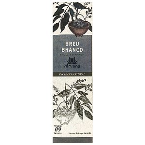 Incenso Natural Nirvana 9 Varetas Breu Branco Elevação Esp.