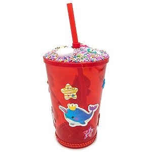 Copo Enfeitado P/ Erê Criança Diversos 500Ml Vermelho