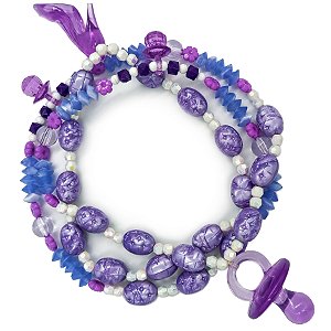 Guia Fio P/ Erê Criança De Umbanda C/ Pingentes Roxo+Chupeta Roxa