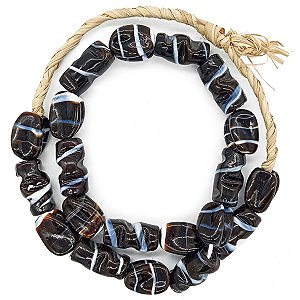 Guia Monjolo Em Firmas De Murano Candomblé Marrom Escuro/Branco M1