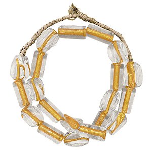 Guia Monjolo Em Firmas De Murano Candomblé Incolor/Dourado M1