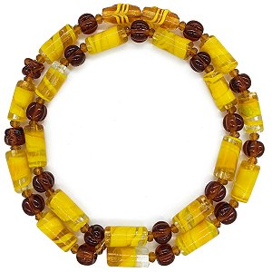 Guia Em Firmas De Murano Candomblé Amarelo/Dourado M1