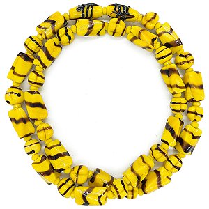 Guia Em Firmas De Murano Candomblé Amarelo/Preto M1