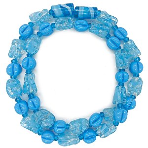 Guia Em Firmas De Murano Candomblé Azul/Branco M1