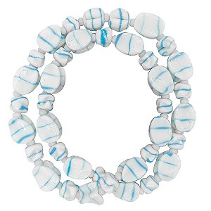 Guia Em Firmas De Murano Candomblé Branco/Azul M2