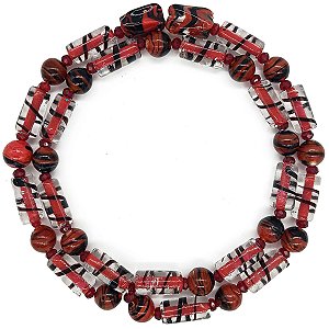 Guia Em Firmas De Murano Candomblé Preto/Vermelho M3