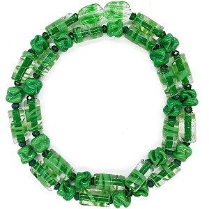 Guia Em Firmas De Murano Candomblé Verde/Incolor M1