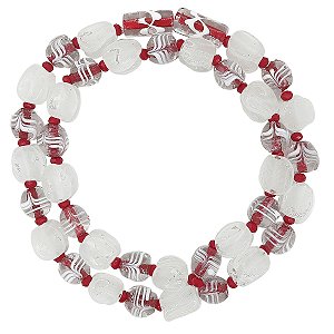 Guia Em Firmas De Murano Candomblé Vermelho/Incolor/Branco M1