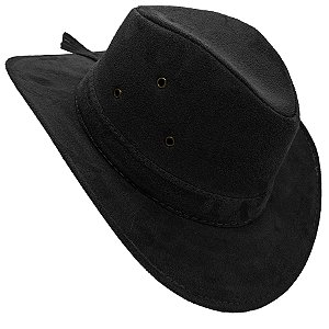 Chapéu Boiadeiro C/ Três 3 Furos Camurça Boiadeiro Preto