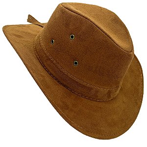 Chapéu Boiadeiro C/ Três 3 Furos Camurça Boiadeiro Caramelo