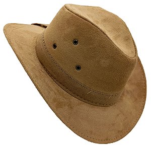 Chapéu Boiadeiro C/ Três 3 Furos Camurça Boiadeiro Bege