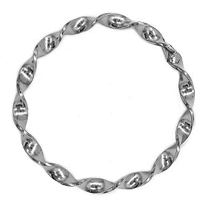 Idé Torcido Grande Argola Arco De Metal Pulseira Prata