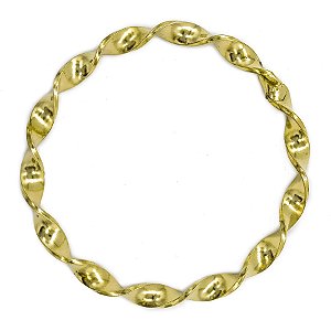Idé Torcido Grande Argola Arco De Metal Pulseira Dourado